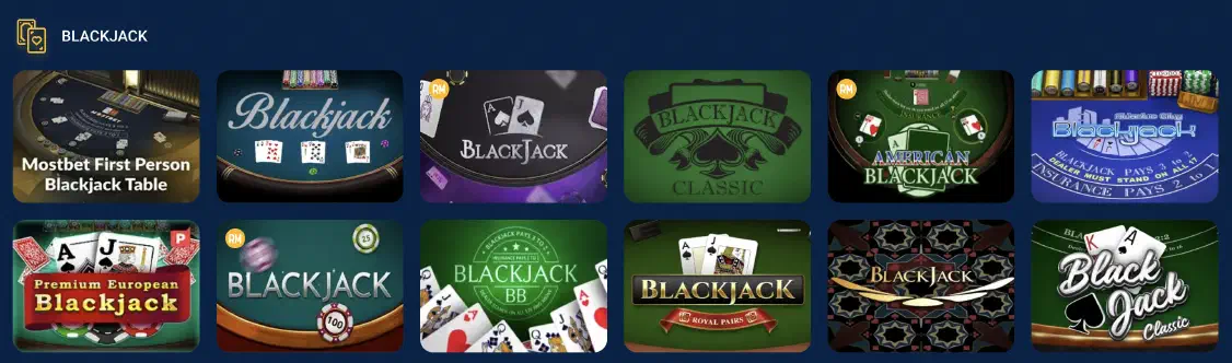 Blackjack Mostbet